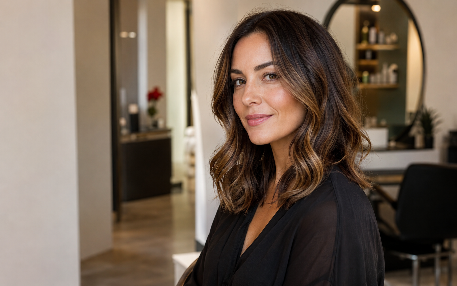 Karmelowy balayage i miękkie fale — inspiracja koloryzacji